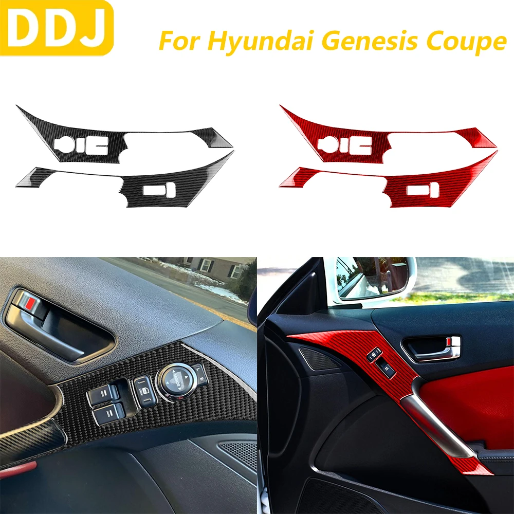 

Для Hyundai Genesis Coupe 2013-2016 углеродное волокно, переключатель подъема окна, панель управления, накладка, автомобильные аксессуары, декоративная наклейка