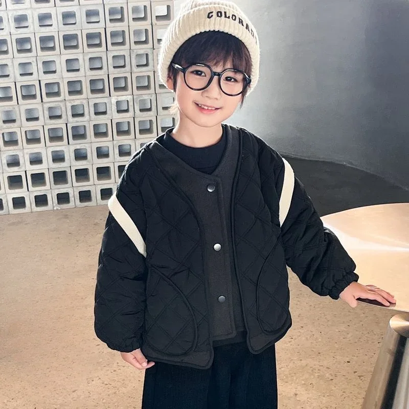 Kids Coats 2024 New Autumn Winter Cotton Warm Fashion Casual Simple Style Baggy image 4