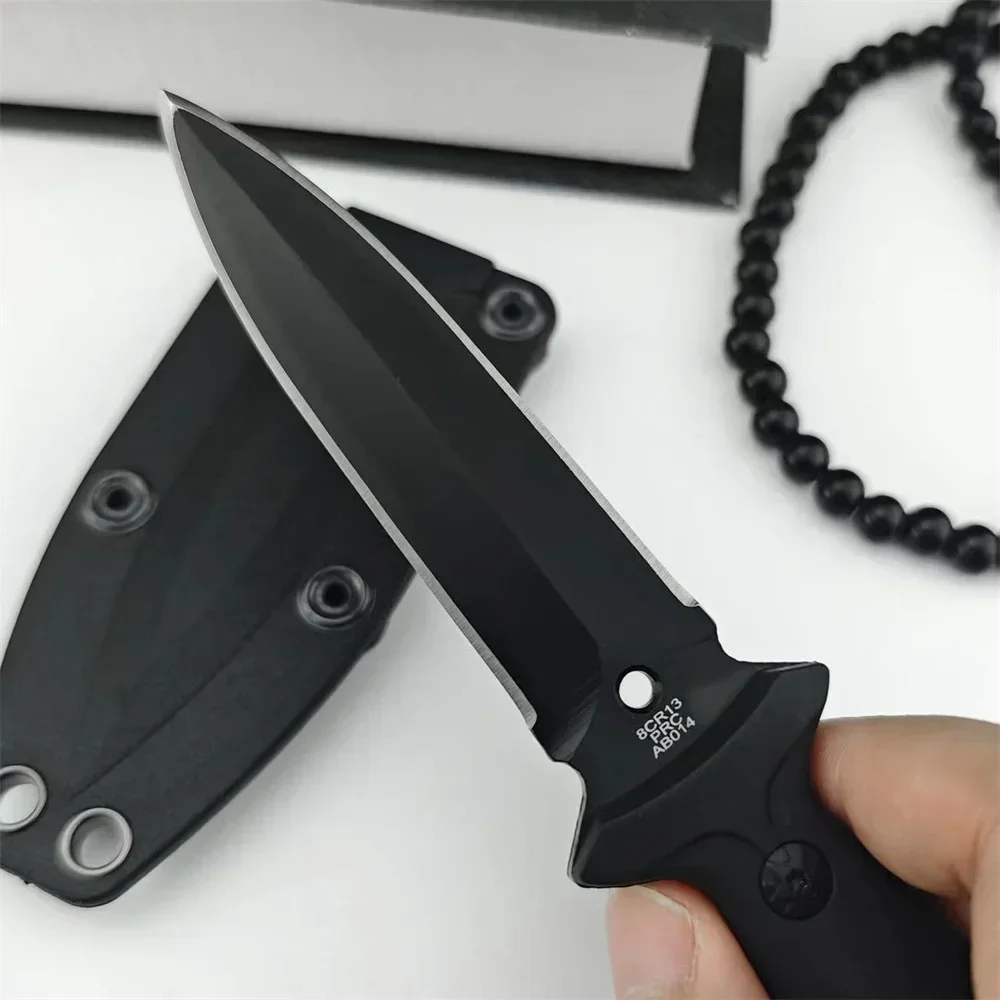 High Hardness Fixed Blade Knife Military Tactical Knife 440C Blade ABS Handle Outdoor EDC Survival Camping Hiking Hunting Tool