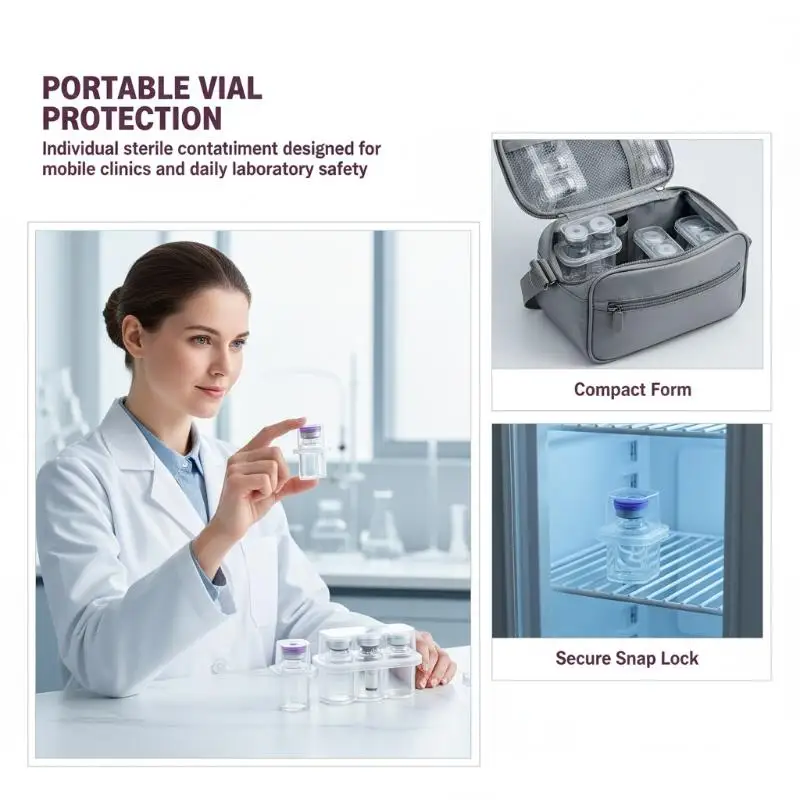 Transparent 3mL Mini Vial Storage Case Dustproof Peptide Vial Holder 1/5/10Pcs for Daily Medicine Sample Storage