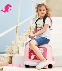 Kids Ride-On Suitcase Children Toddler Carry-On Airplane Luggage Suitcase Riding Suitcase for boys girl Rolling Luggage Suitcase