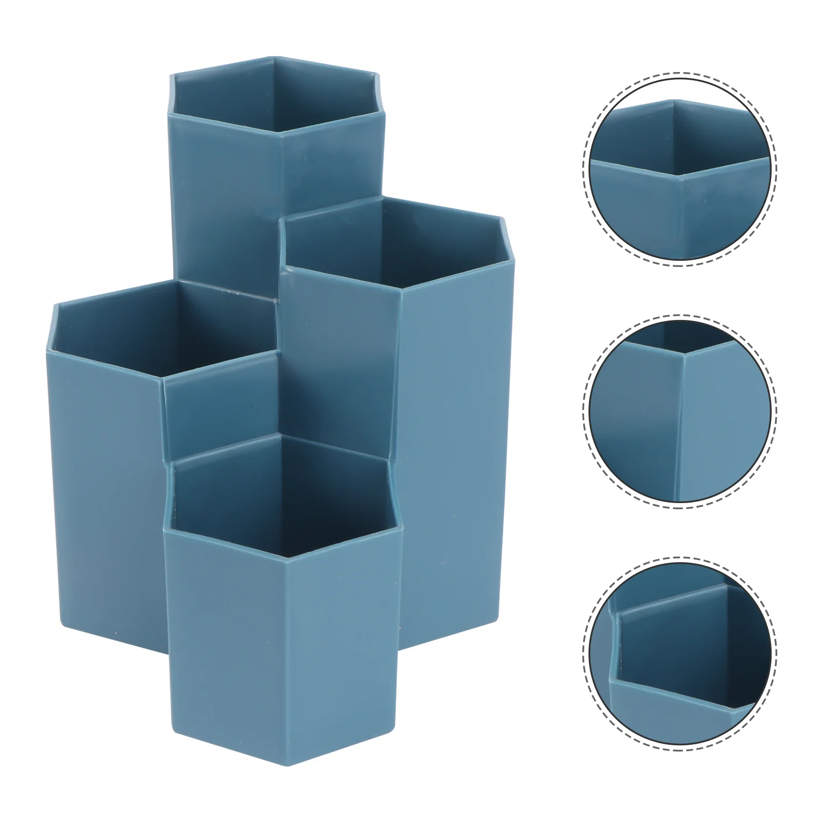 Hexagonal Pen Holder Gifts for Stocking Stuffers Desktop Storage Bucket Plastic Pp Pencil Office Makeup Tools Container