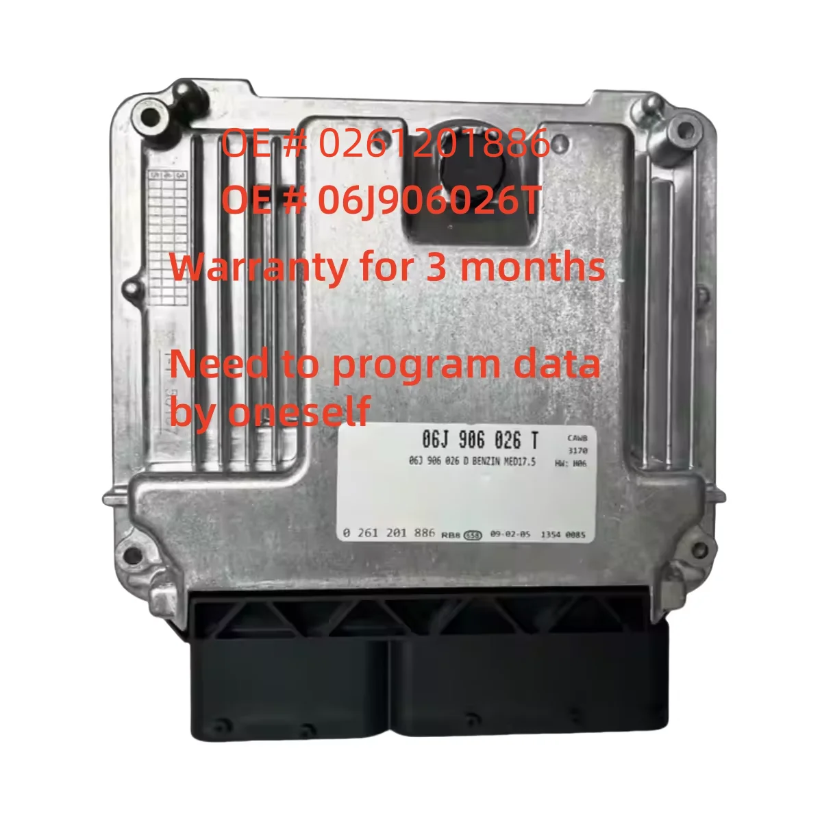 

High quality 06J906026T 06J 906 026 T 0 261 201 886 0261201886 Control Unit MED17.5 Engine Control Module for Volkswagen