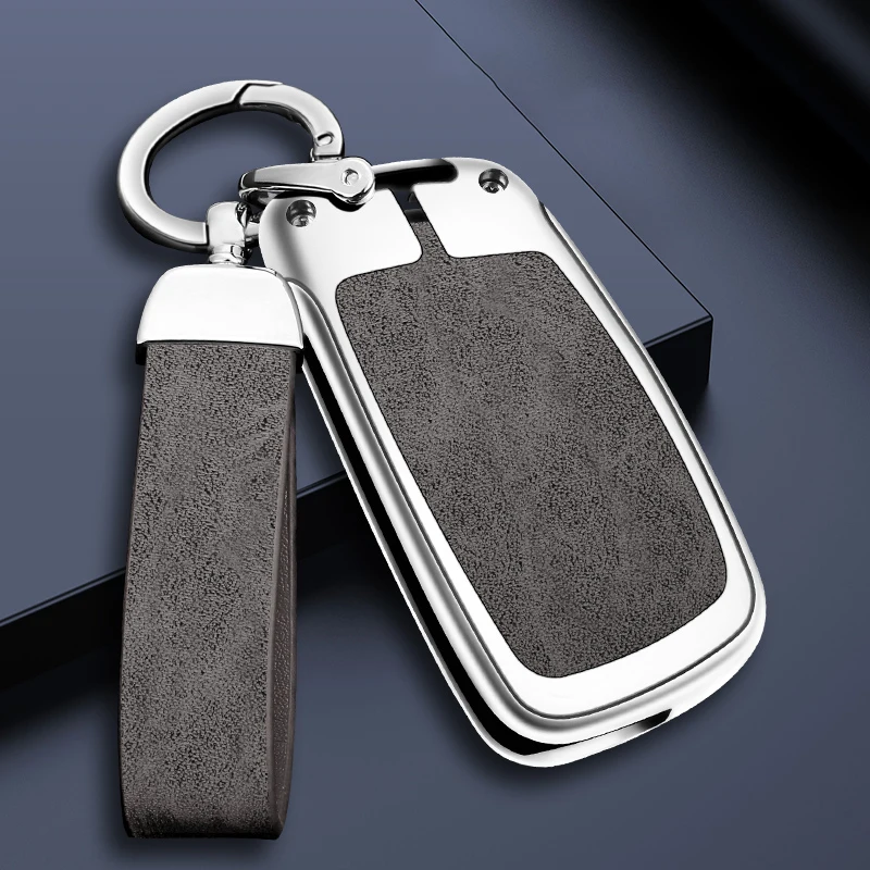 

New Zinc Alloy Leather Car Remote Control Key Case Cover Shell For Peugeot 306 407 807 Keyless Protector Keychain Accessories