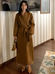 Women's 100 camel hair Autumn/Winter Lengthened double sided premium coat