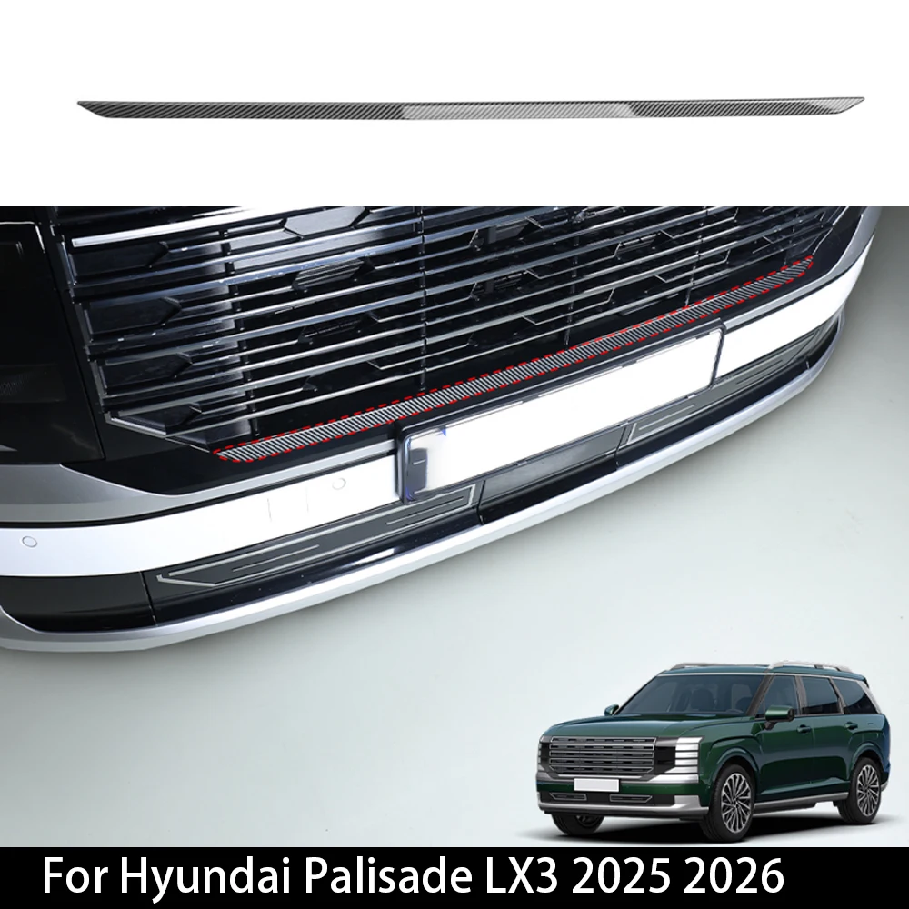 

New Design Carbon Fiber ABS Front Mesh Grill Cover Higher Lower Grille Bumper Covers Decoration With Hyundai Palisade LX3 2025