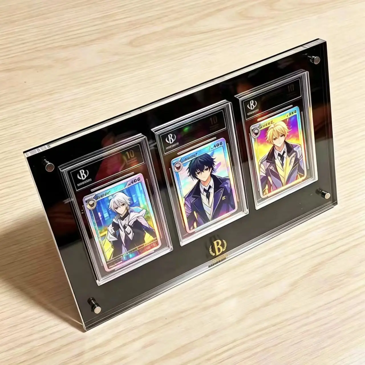 Black Acrylic Card Brick 85x131mm PTCG Graded Trading Card Display Stand Collectible Trading Card Holder Protector StorageBox