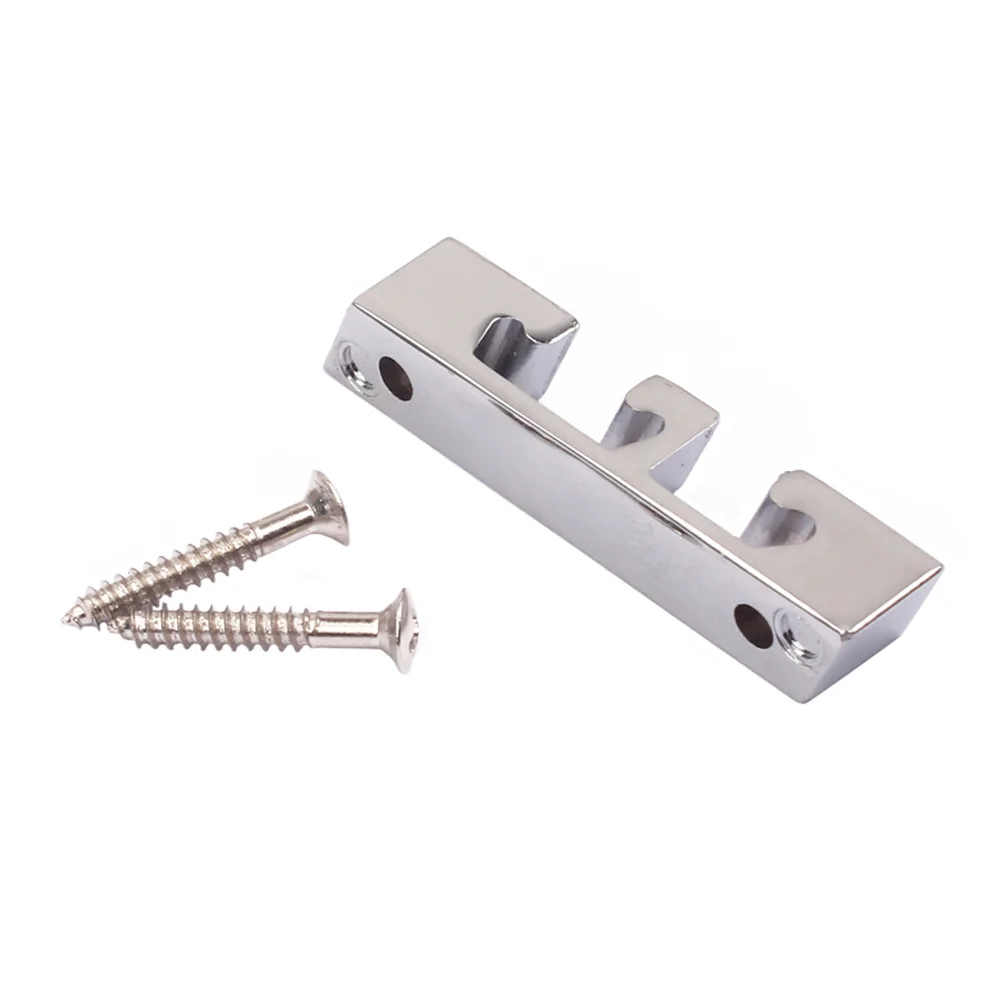 

Premium Zinc Alloy 3 String Bass Guitar String Retainer Heavy Duty Light Strength Guide for Guitar Tuning Stability Chrome