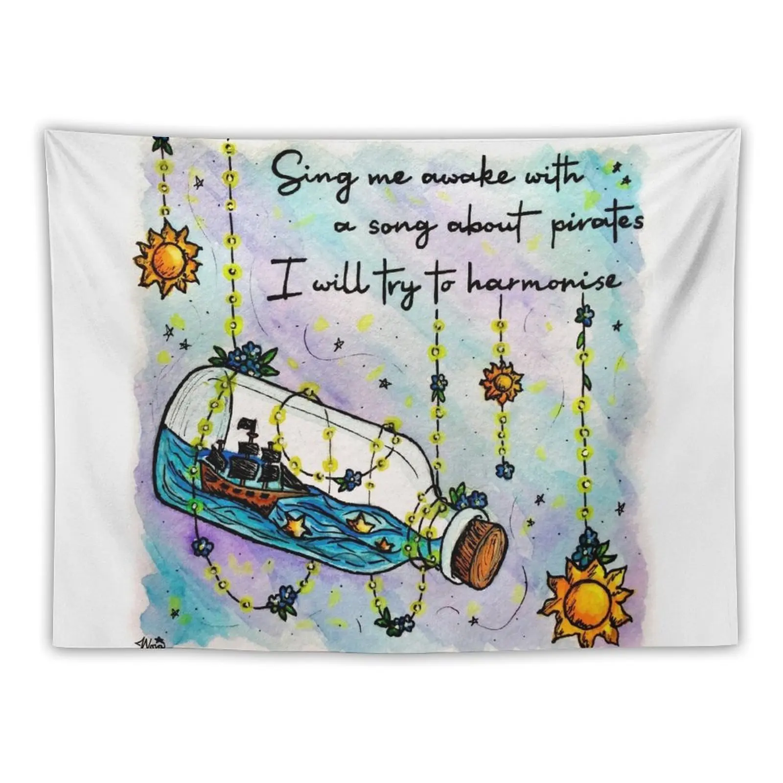 Not Yet Suns & Pirate Ships Inspired by The Amazing Devil Tapestry Aesthetic Room Decors Cute Room Decor Tapestry