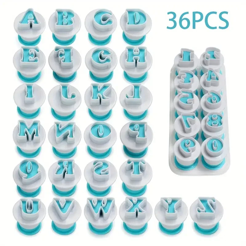 10/26/36/62Pcs Alphabet Number Cookie Cutters Set Baking Pastry Molds for Cake Decorating, Cupcake Making and Fondant Cutting