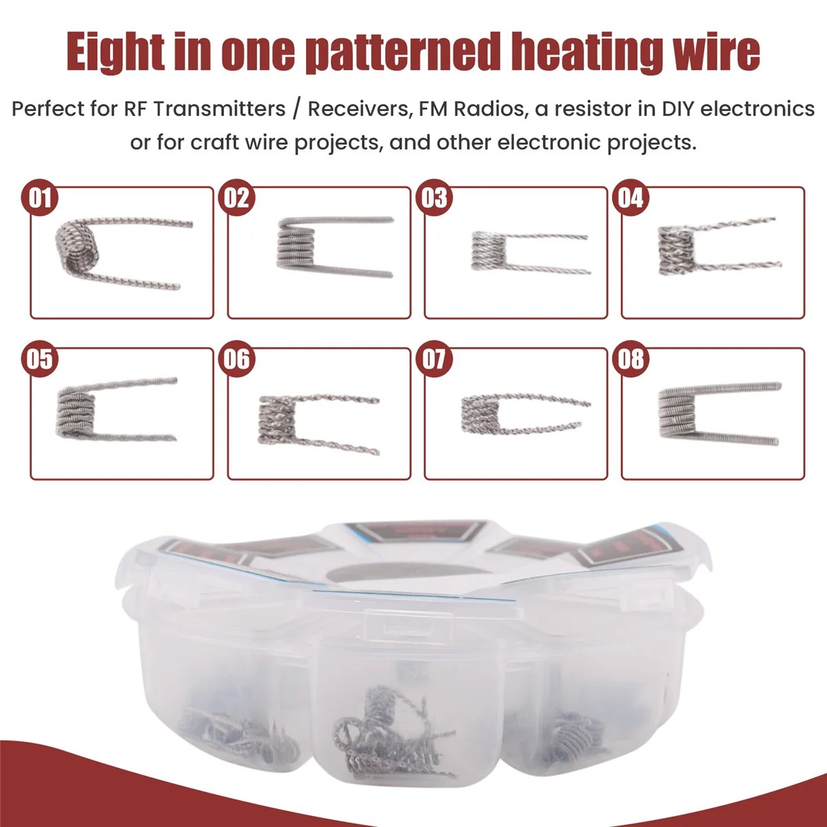 48 قطعة أداة A1 لفائف مسبقة الصنع كلابتون رباعية الخلفية تنصهر كلابتون مزيج ملف ملتوي لرذاذ RBA #5