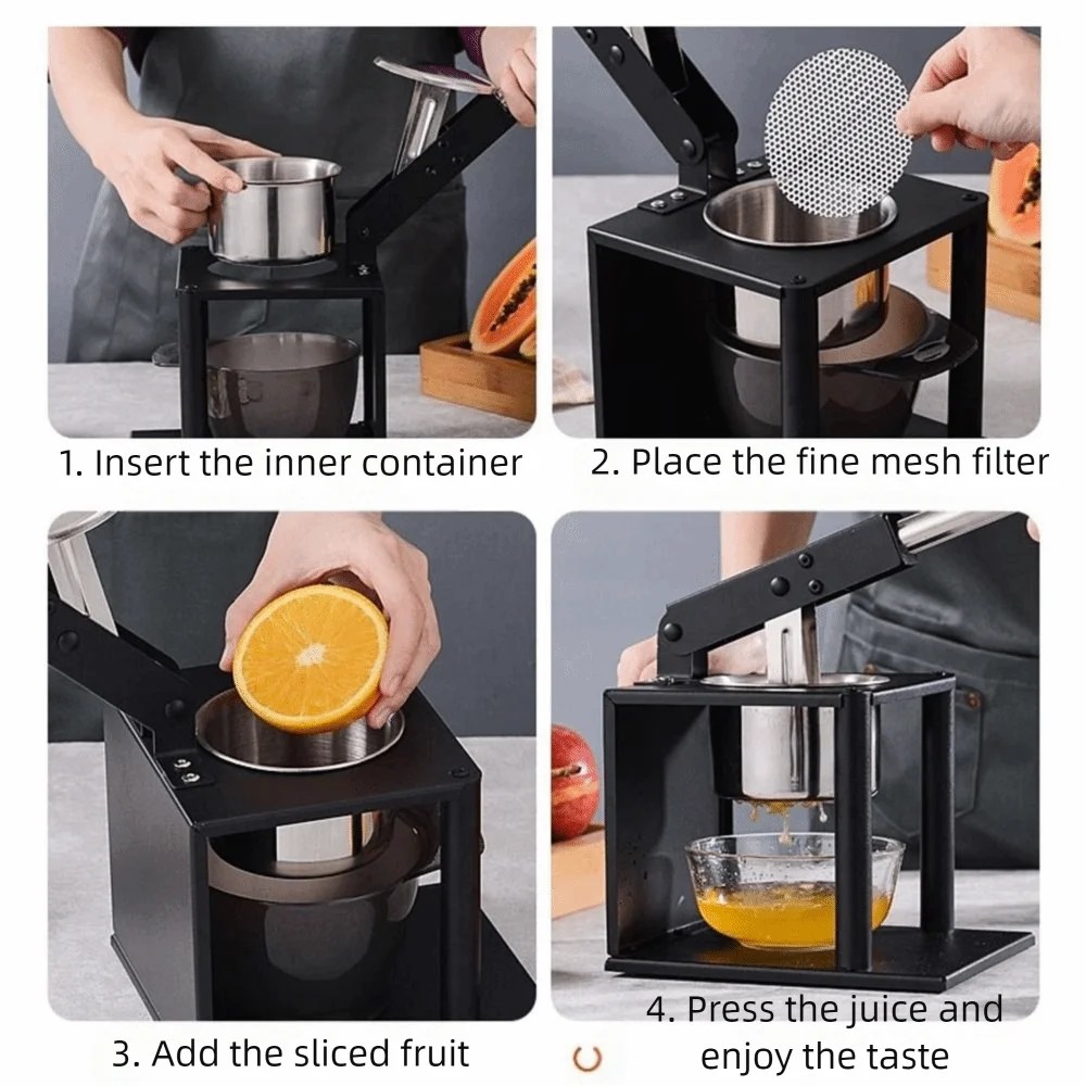 

Практичная ручная соковыжималка из нержавеющей стали, утолщенная сверхмощная ручная соковыжималка со стержнем, ручной пресс, соковыжималка для фруктов, ресторан