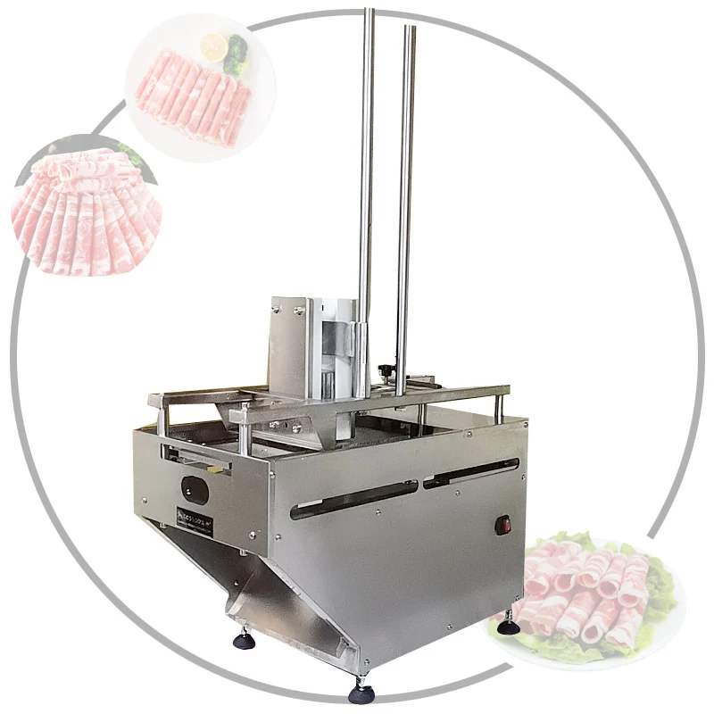 High Efficiency Frozen Pork Belly Meat Slicer Commercial Mutton Roll Cutting Machine Automatic Frozen Slicer Machine