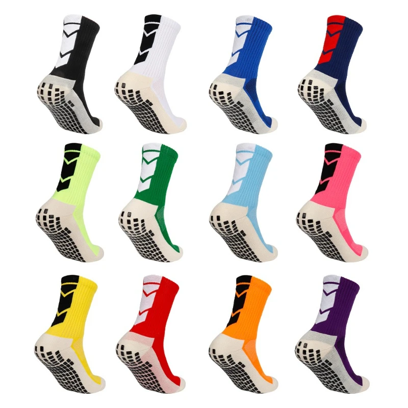 

1 Pair Soccer Socks Slip for Football Anti Men Teenage Kid Boys Sport Grips Crew Socks Black White Blue High Quality Socks