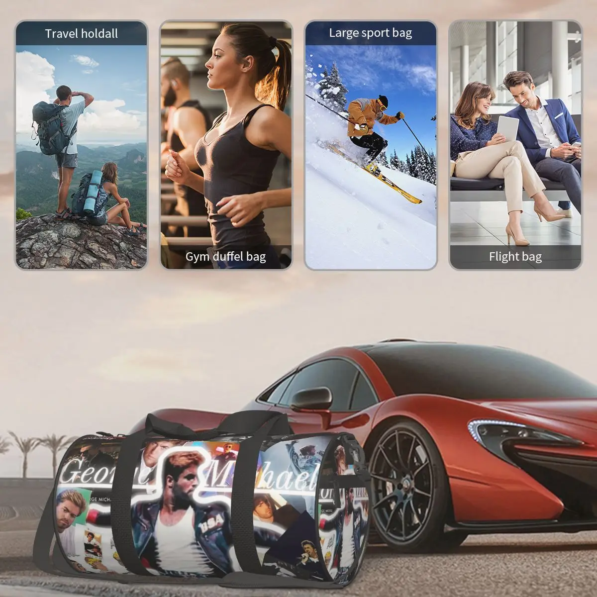 George Michael Large Duffle Gym Bag Multi-Functional Duffle Travel Bags Handbags Fitness bag