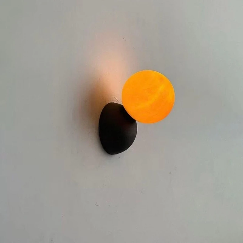 

Nordic Minimalist Spanish Alabaster Wall Lamp Creative Design Sconce for Villa Living Room Aisle Bedroom Study Bedside