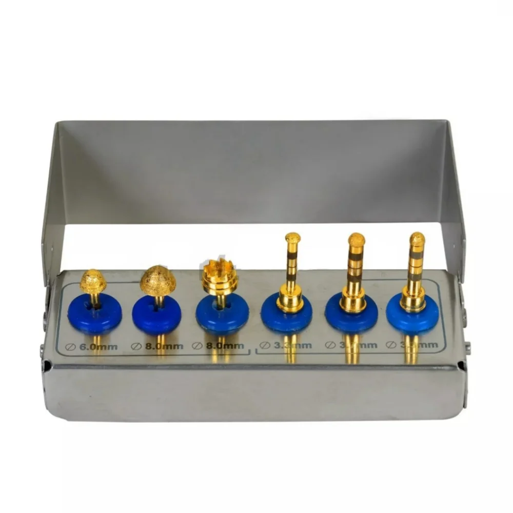 1Set 6PCS Dental Implant Sinus Lift Drills Kit Diamond Coated Lateral Reamer Bur Bone Drills Dental Implant Tool