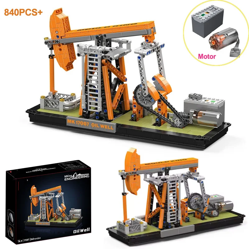 

MOC Simulation Oil Well Model Building Blocks With Motor 17087 Engineering Series Assembly Educational Bricks Boys Holiday Toys