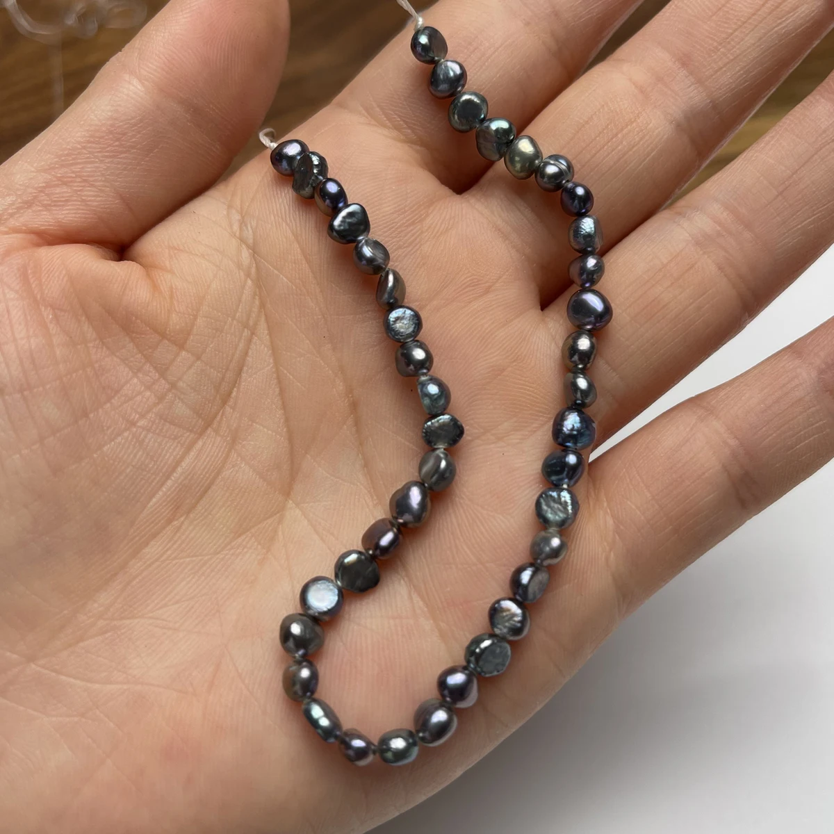 

18cm Irregular Shapes Semi-finished Strand Beade 4-5mm Black Natural Freshwater Pearls for Jewelry Making Supplies DIY Necklaces