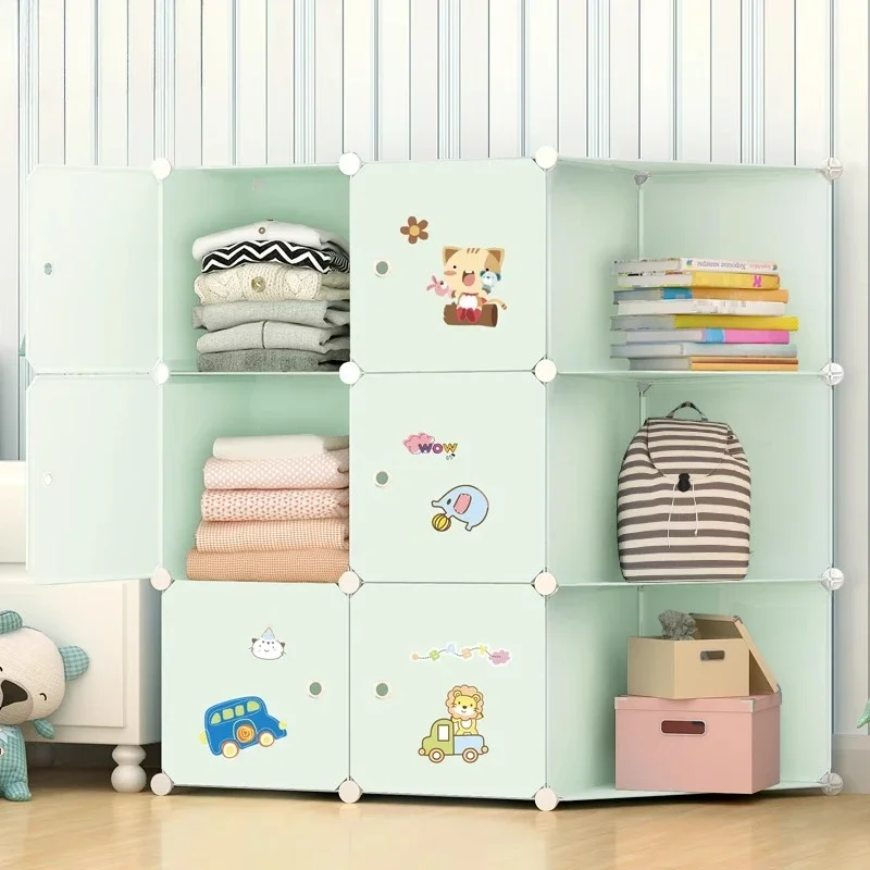 

ZKids Plastic Closet Storage Clothes Organizer Shelf Modern Minimalist Bedroom Baby Wardrobe Cheap Small Muebles Home FurnitureZ