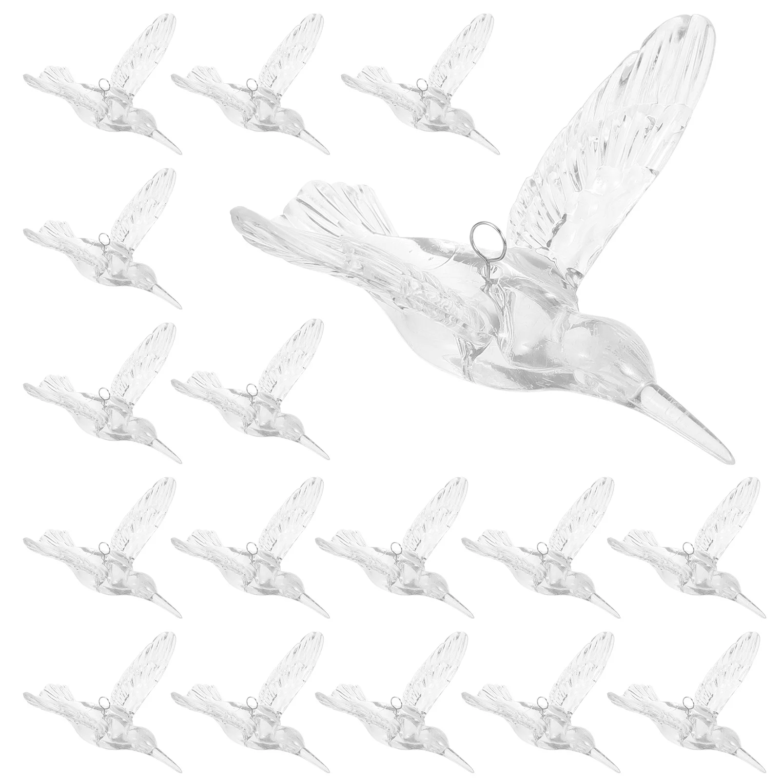

20Pcs Acrylic Transparent Hummingbirds Ornament Wedding Flying Birds Ceiling Decoration Party Home Decor Acrylic Flower Vase