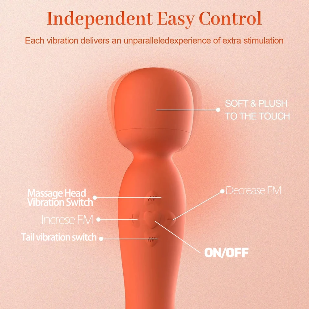 Vibrator Wand Dual Head G-Spot Dildo for Women, APP Control Vibrator with Dual Vibration Flexible Head Smart 10 Vibration Modes