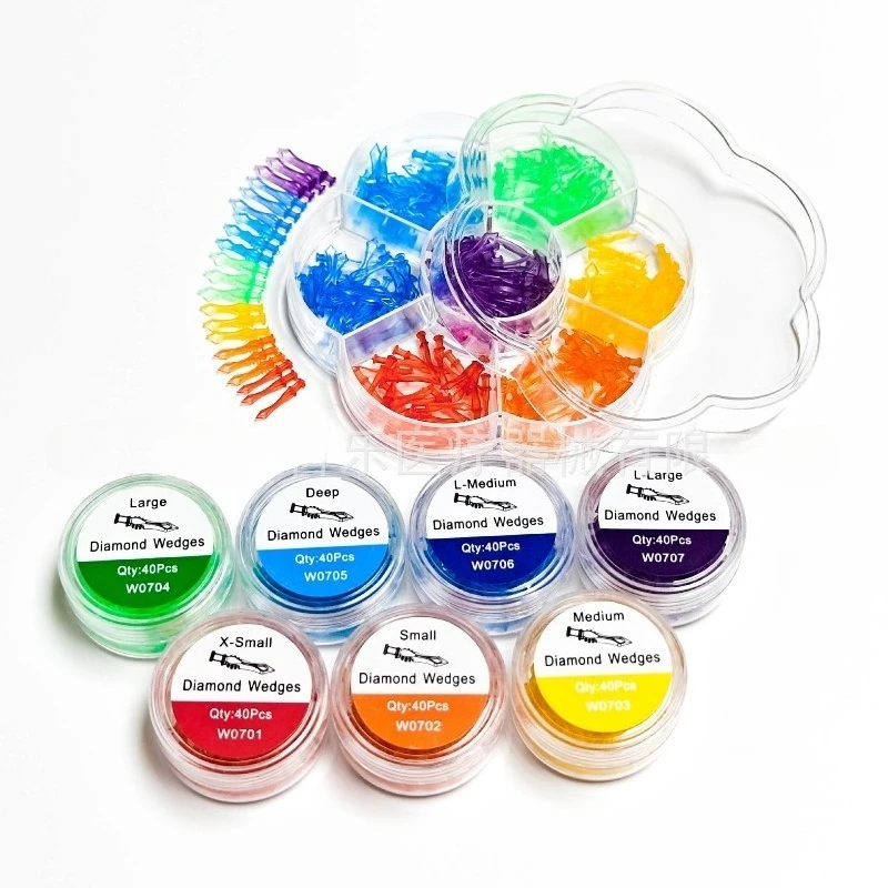 Lab Gap Wedge, Tooth Wedge, Diamond Interdental Wedge 7 Sizes Mixed 210pcs/single Box 40pcs s