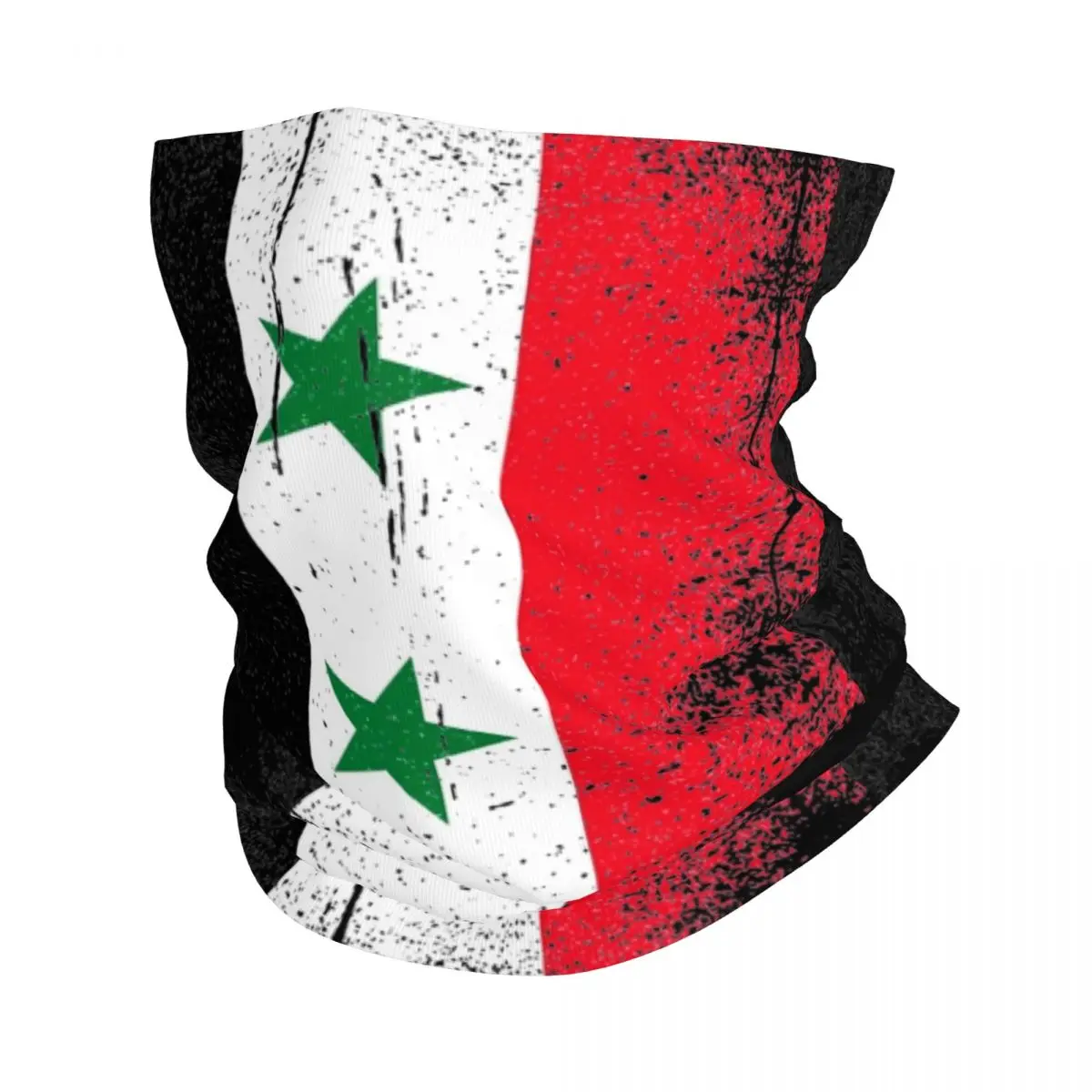 Syrian Flag Bandana Neck Gaiter Printed Syrian Arab Republic Mask Scarf Warm Headband Hiking for Men Women Adult Windproof