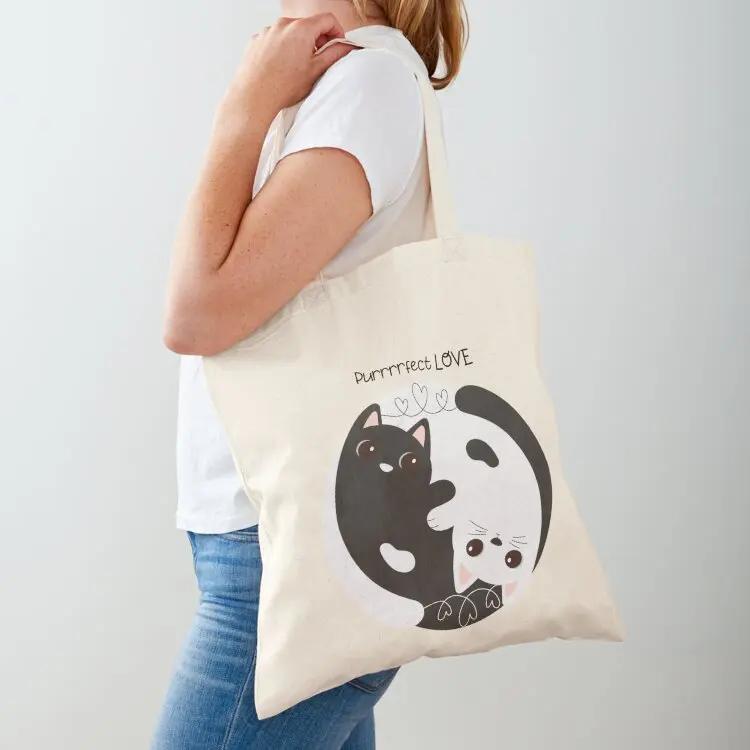 

Purrrrfect LOVE Tote Bag hand bag shopper bag women canvas woman shopping ecological bags
