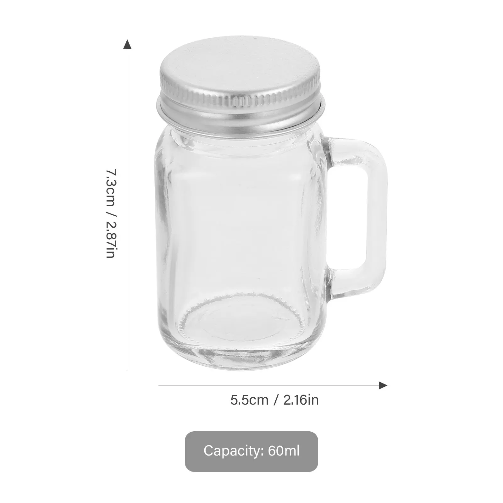 16Pcs Leak-Proof Handle Jars Transparent Glass Jars Jam Storage Cups Small Honey Containers Drink Storage Bottles