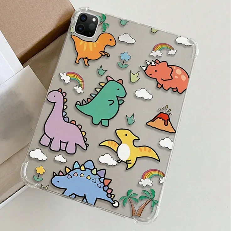 For IPad 10th/9th Case Cute Dinosaur Ultra Thin Case for IPad Air 6/5/4 Soft Silicone Cover for Pro 11 2022 Pro 13'' 2024 Funda