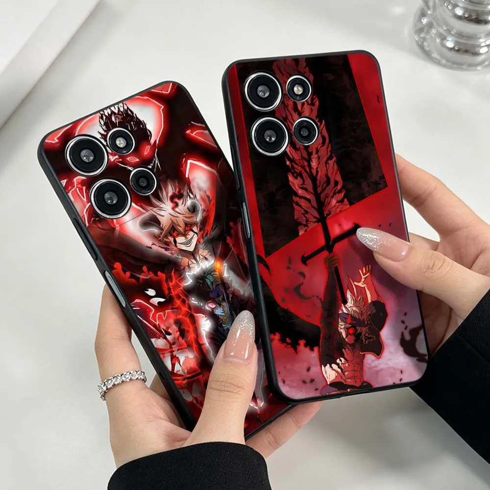 Anime B-Black Clover A-Asta Phone Case For Motorola Moto G86 G75 G72 G56 G42 G41 G35 G31 G15 Edge 70 60 50 Black Soft Cover view 2