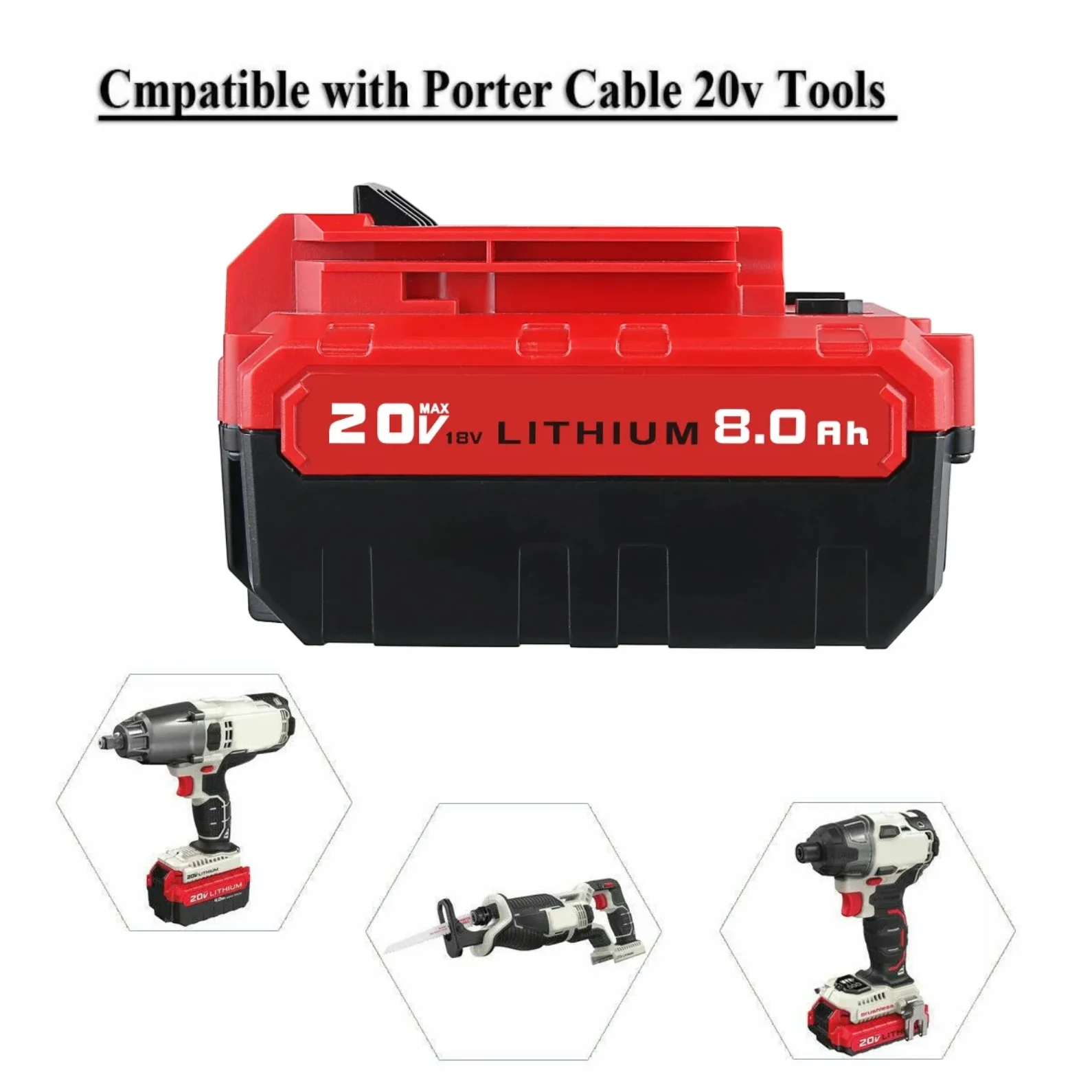 VANON 2 حزمة PCC685L 8.0Ah 20 فولت بطارية ليثيوم استبدال ل كابل بورتر PCC620LB PCC640 PCC670B PCC682L PCC710B أدوات بطارية دبوس