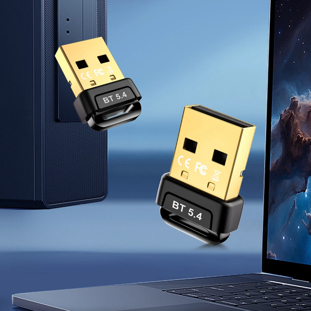 Адаптер BT 5.4 USB-адаптер BT Plug and Play Беспроводной передатчик BT Приемник для ПК Динамик Беспроводная мышь Клавиатура