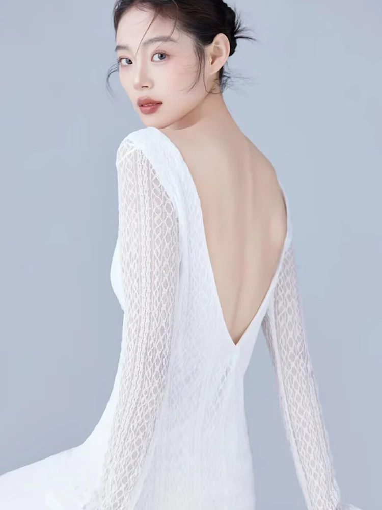 

2026 New Oxygen Feel Korean Style Portrait Dress Simple Art Photo Photography Costume Personal Emotion Single Picture Dress