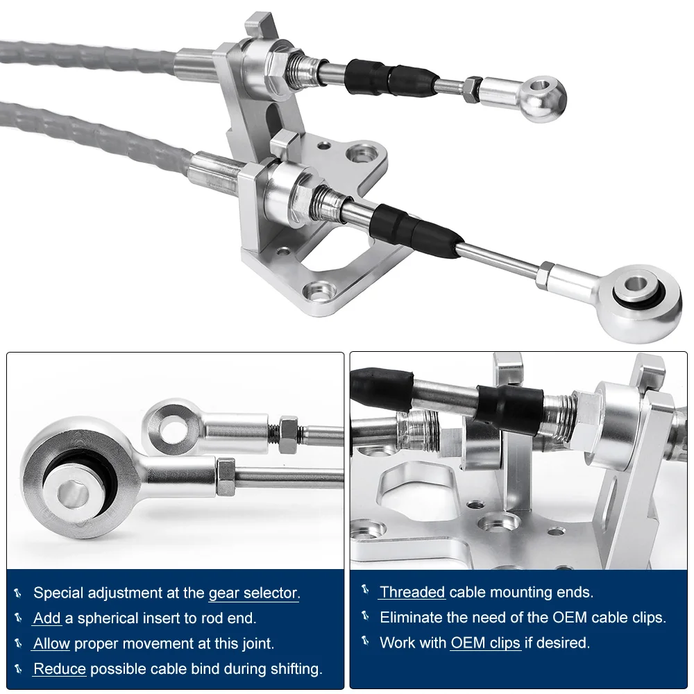 WLR Shifter Cables WithTrans Bracket Shift Linkage For RSX K20 K20A K24 K Series EG EK DC2 Race Type-S & K-Swap Vehicles SBP04