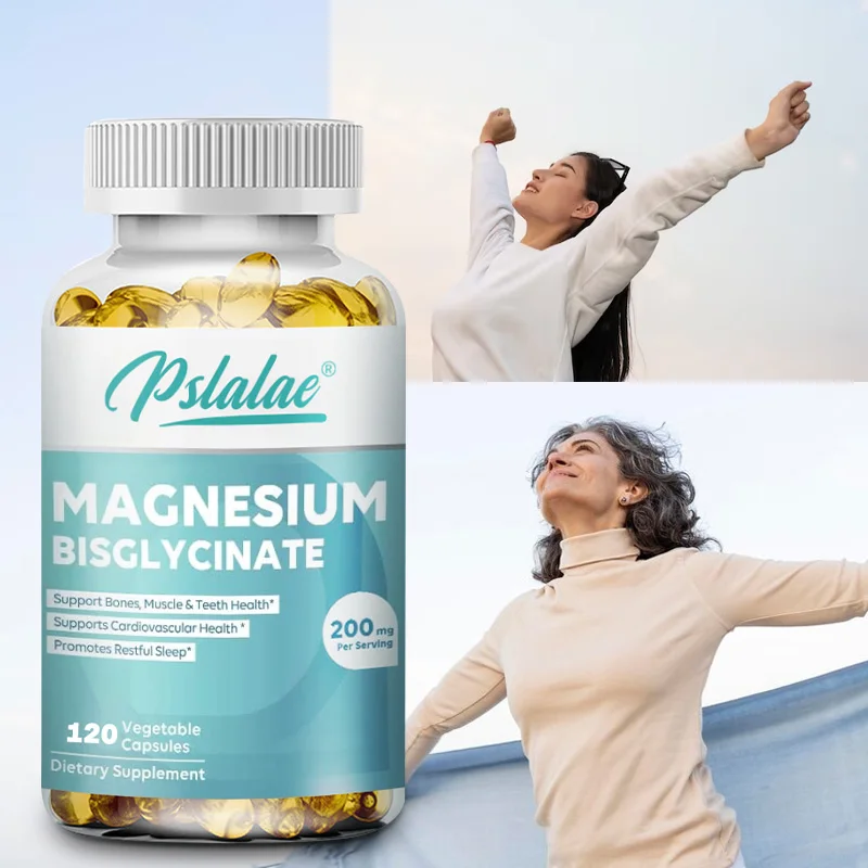 

Magnesium Bisglycinate 200mg - Promotes Heart & Bone Health, Relieves Muscle Soreness, Relaxes Mood, and Increases Energy Levels
