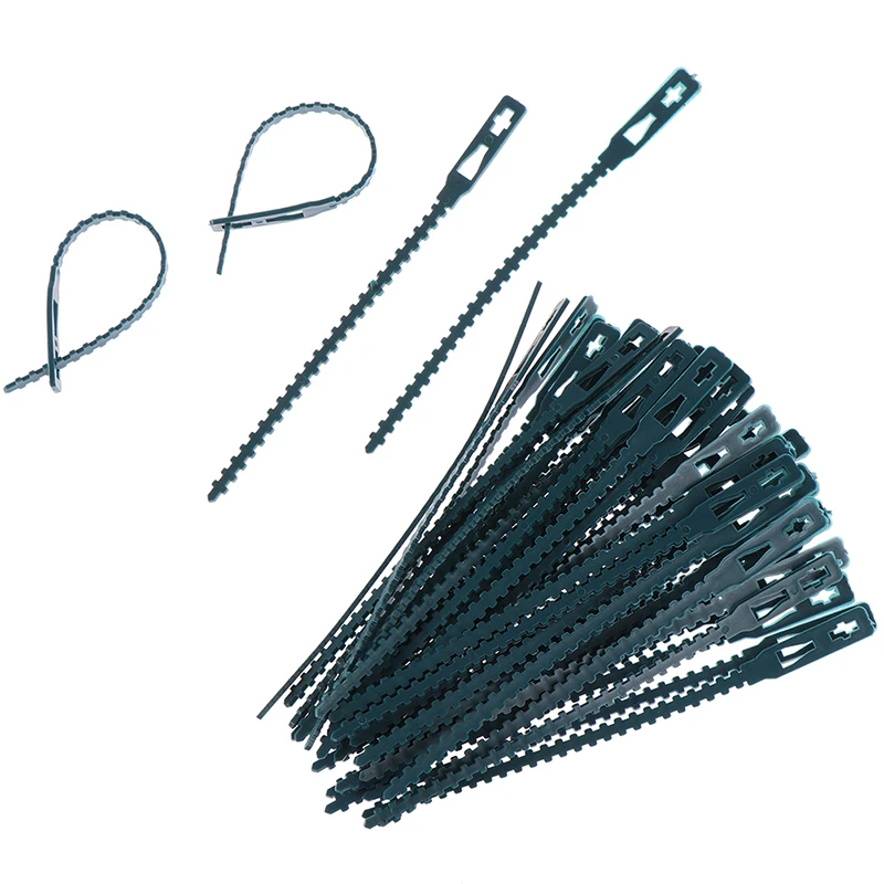 10/50pcs plastikowa roślina opaski kabel wielokrotnego użytku opaski do wspinaczki na drzewa ogrodowe podpora regulowana rośliny do domowego ogrodu