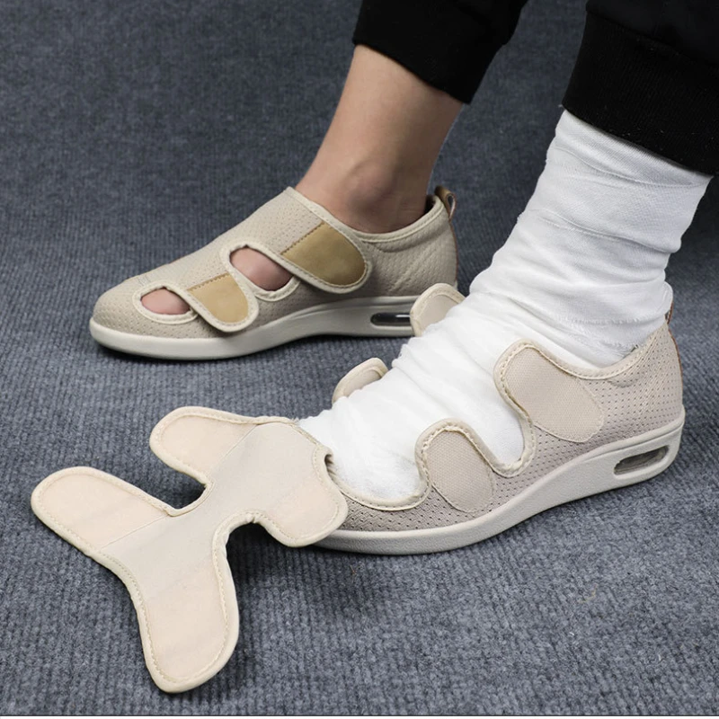 XIHAHA-Sandales décontractées orthopédiques à pieds larges, chaussures enflées, réglage de l'éversion du pouce, chaussures souples et confortables pour le diabète, chaussures de papa spinal