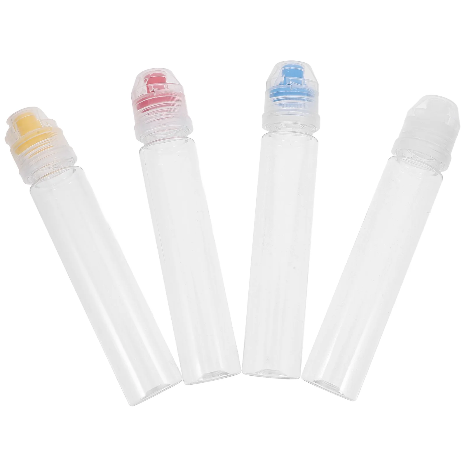 

4 Pcs Bottle Squeeze Transparent Red Blue Yellow Squeeze Bottle Cap Sauce Bottles Travel Ketchup Sauce Oil Containers