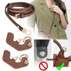 For Longchamp Mini Bag Straps Punch-free Genuine Leather Shoulder Strap Crossbody Conversion Hang Buckle