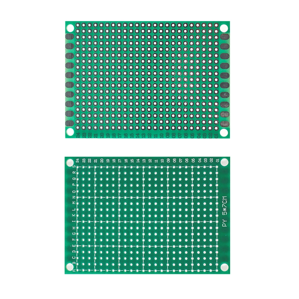 Placa PCB de un solo lado, Kit electrónico de placas de circuito Universal DIY, color verde, 5x7CM, lote de 10 unidades