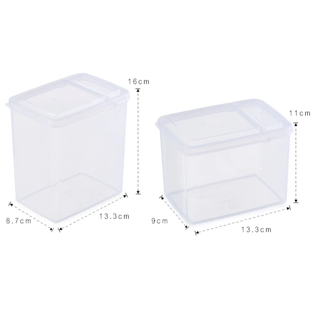 

2Pcs Transparent Food Storage Boxes Large Seal Clear Containers for Kitchen Grains Cereal Rice Beans Nuts Sugar Coffee Tea