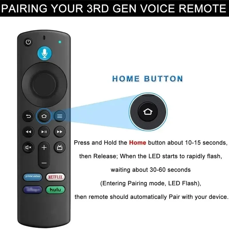 Reemplazo de Control remoto por voz inteligente TV Stick 4K MAX Lite Fire Cube Control remoto inteligente funciona con Alexa para Fire Stick TV 3. a generación