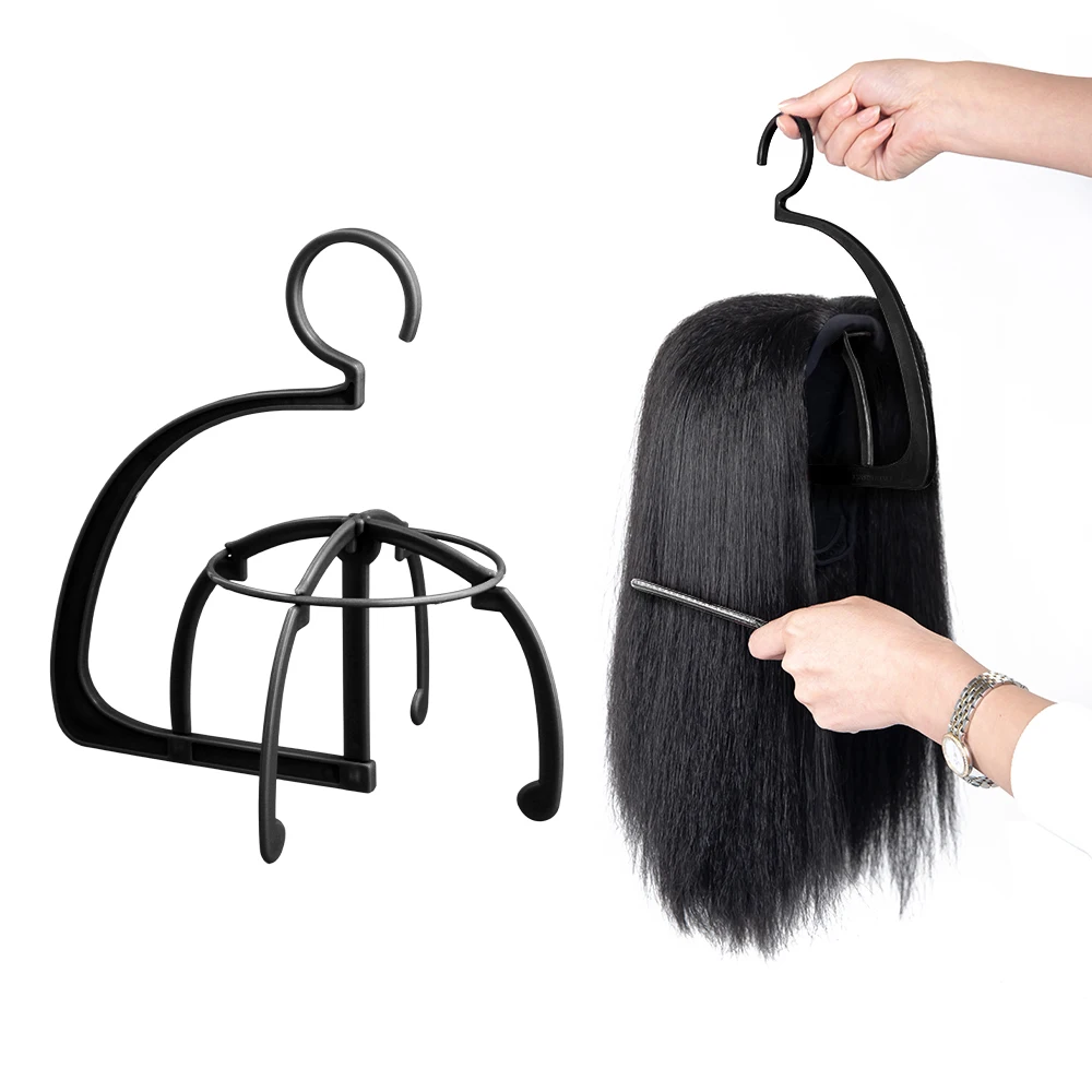 High Quality Wig Stands Plastic Hat Display Wig Stand Holders For Hair Extension Wigs Black Purple Wig Hanger Stand Holder