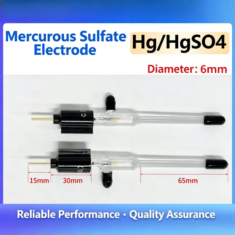 Mercurous Sulfate Reference Electrode Hg/HgSO4, 6mm Diameter Laboratory Reference Electrode