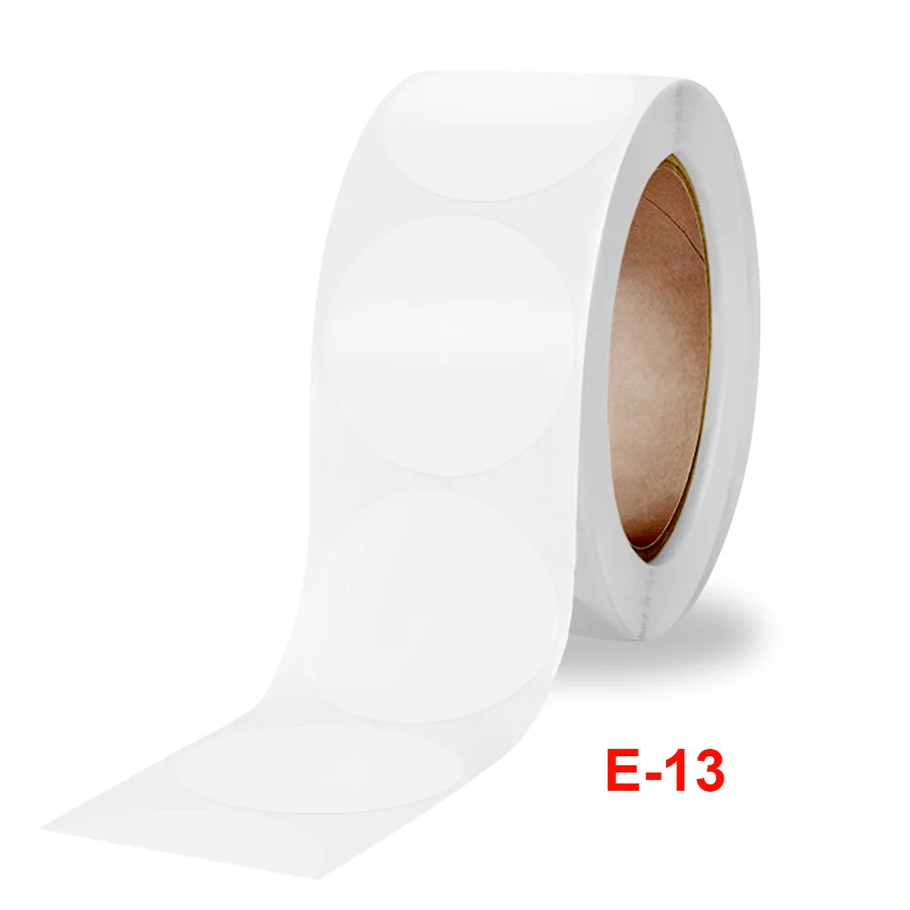 500 Pcs/roll Transparent Labels 1-1.5 Inch Business Package Seal Labels Stickers Flakes PVC Adhesive Stationery Supply