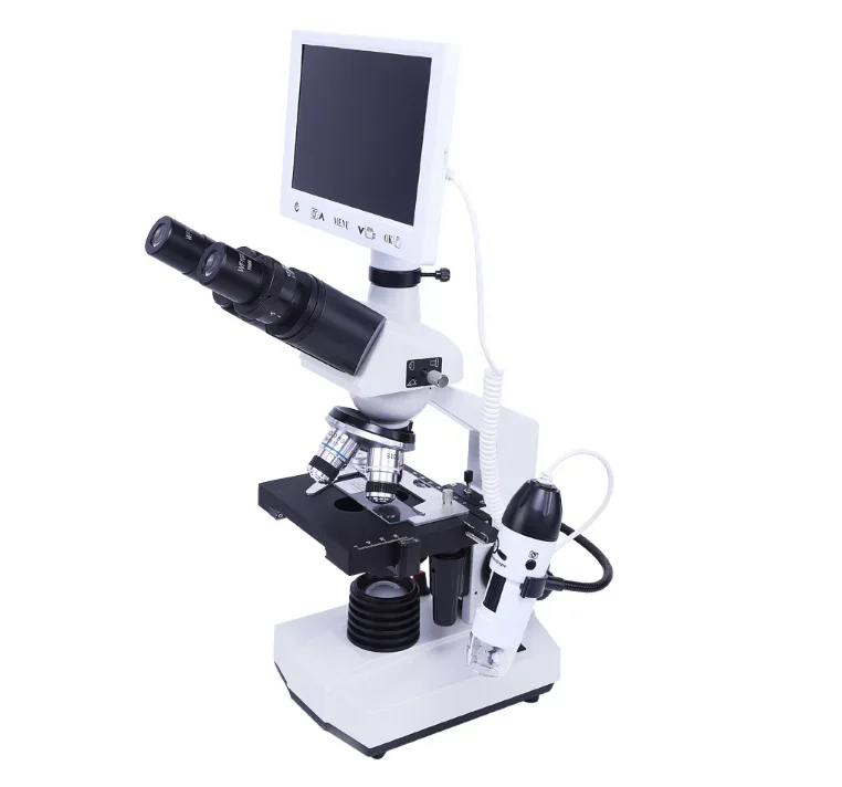 HD 7inch Digital Microscope 40X-1600X Laboratory Biological Microscope USB Professional Electron Microscope