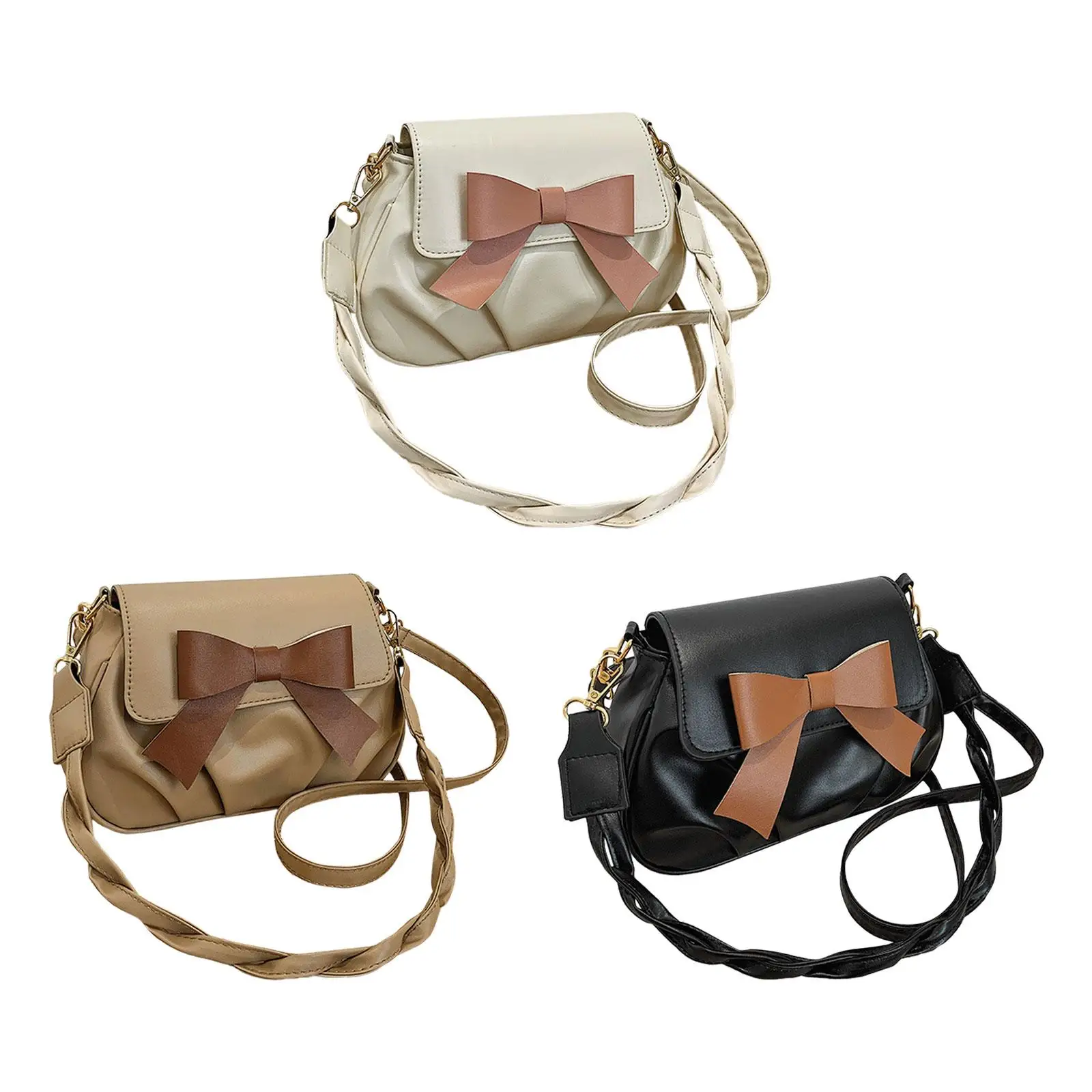 Women Crossbody Bag Elegant Lightweight Shoulder Purse with Large Bowknot Handbag for Outdoor Work Travel Spring Summer Evening