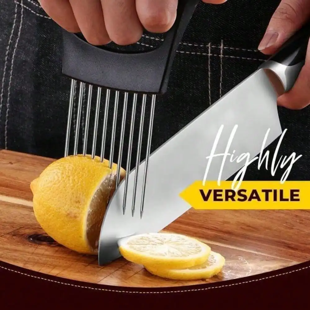 Stainless Steel Onion Slice Holder, Onion Holder For Slicing, Lemon Slicer Vegetable Cutter, Chopper Slicing Home Kitchen Tools